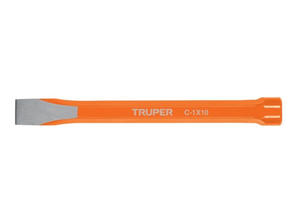 Cincel de corte frío Truper de 1 por 10 pulgadas con cuerpo naranja