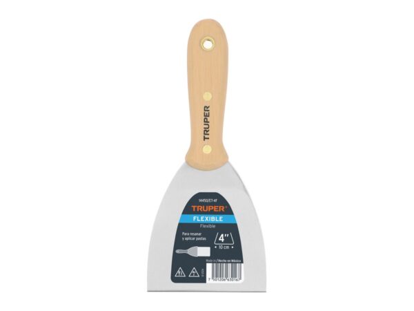Espátula flexible Truper de 4 pulgadas con mango de madera