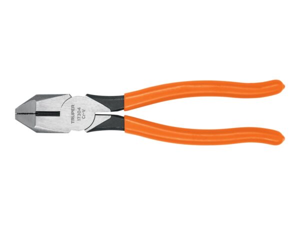 Pinza para electricista Truper de 8 pulgadas con mango naranja