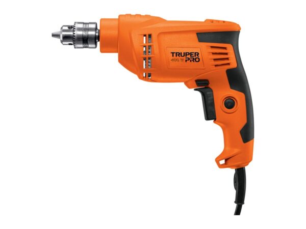 Taladro eléctrico Truper Pro de 3/8 pulgada, naranja y negro